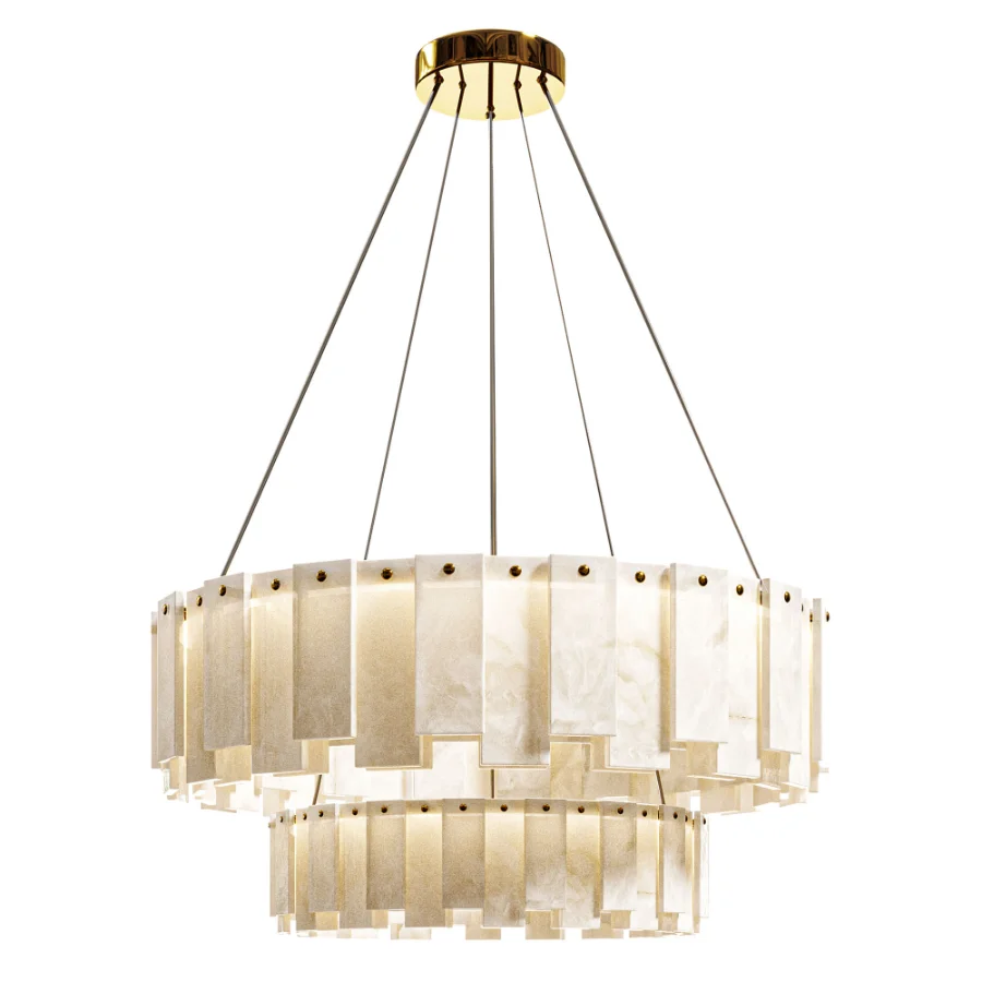 Celestial Alabaster Round Chandelier 2 Image 6