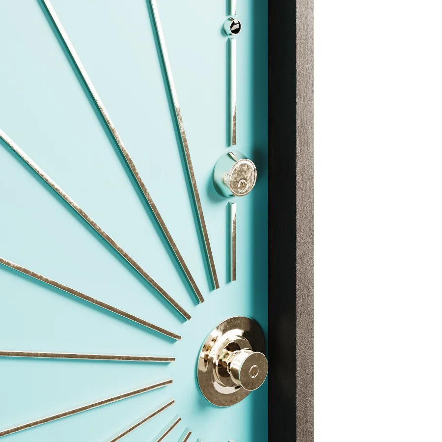 Modernist entry walnut doors collection Image 7