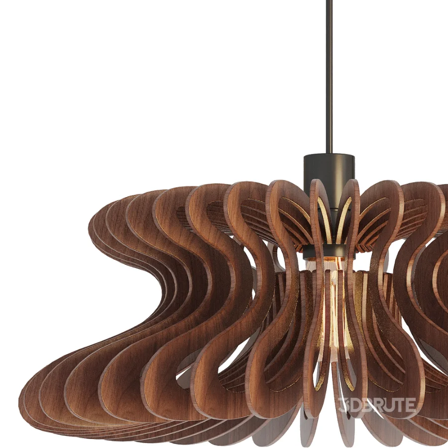 Walnut Wood Pendant Light Image 3