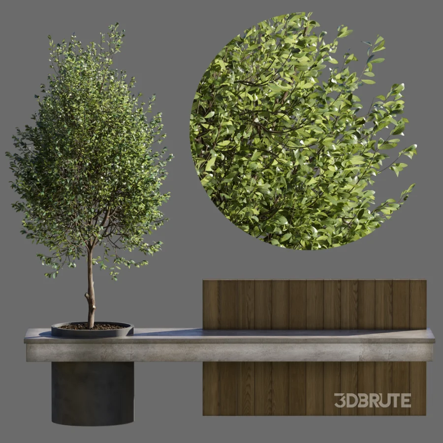 Bench with Plants – Urban Furniture 05 Image 4
