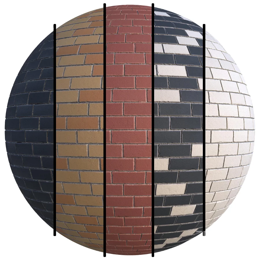 FB24 Brick material in one design | 5 different colors | 4K | PBR Image 1