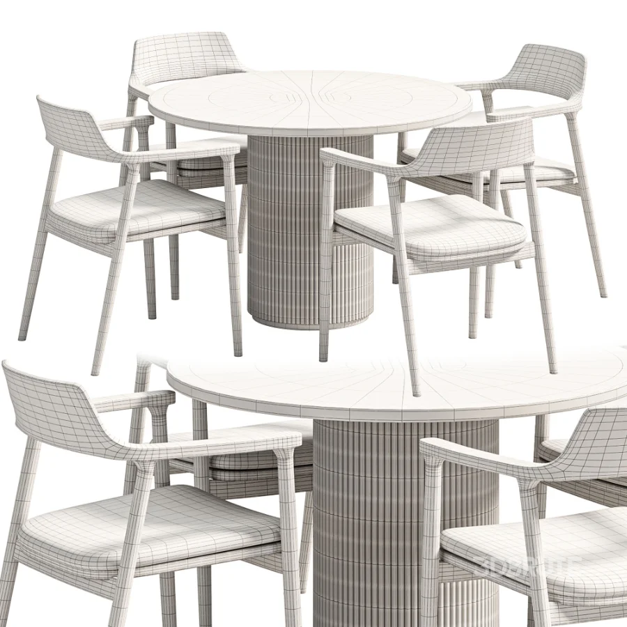 Hiroshima chair,Moon table Dantonehome Dining set Image 7