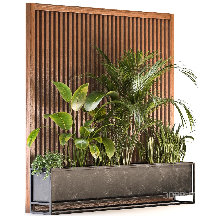 Room Divider Planter 03 – Wooden Panel with Plants Image 5