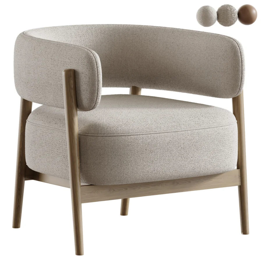Marvin brown chenille swivel chair Image 1