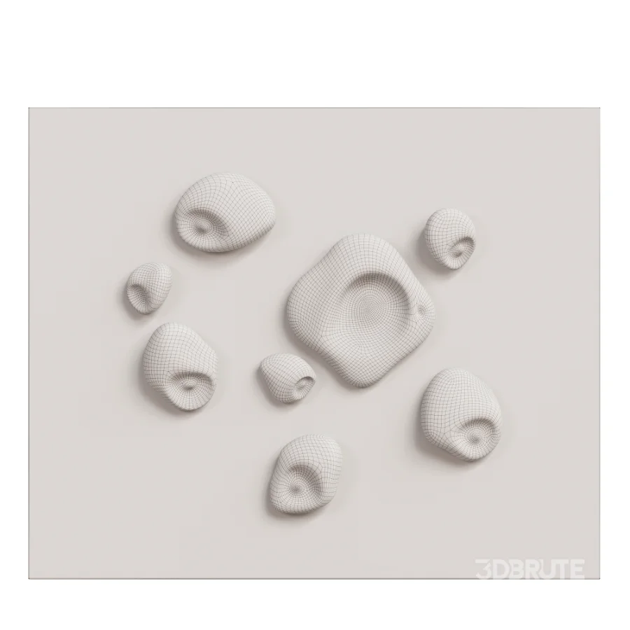 Modern Liquid Gold Pebble Wall Sculptures Set Image 6