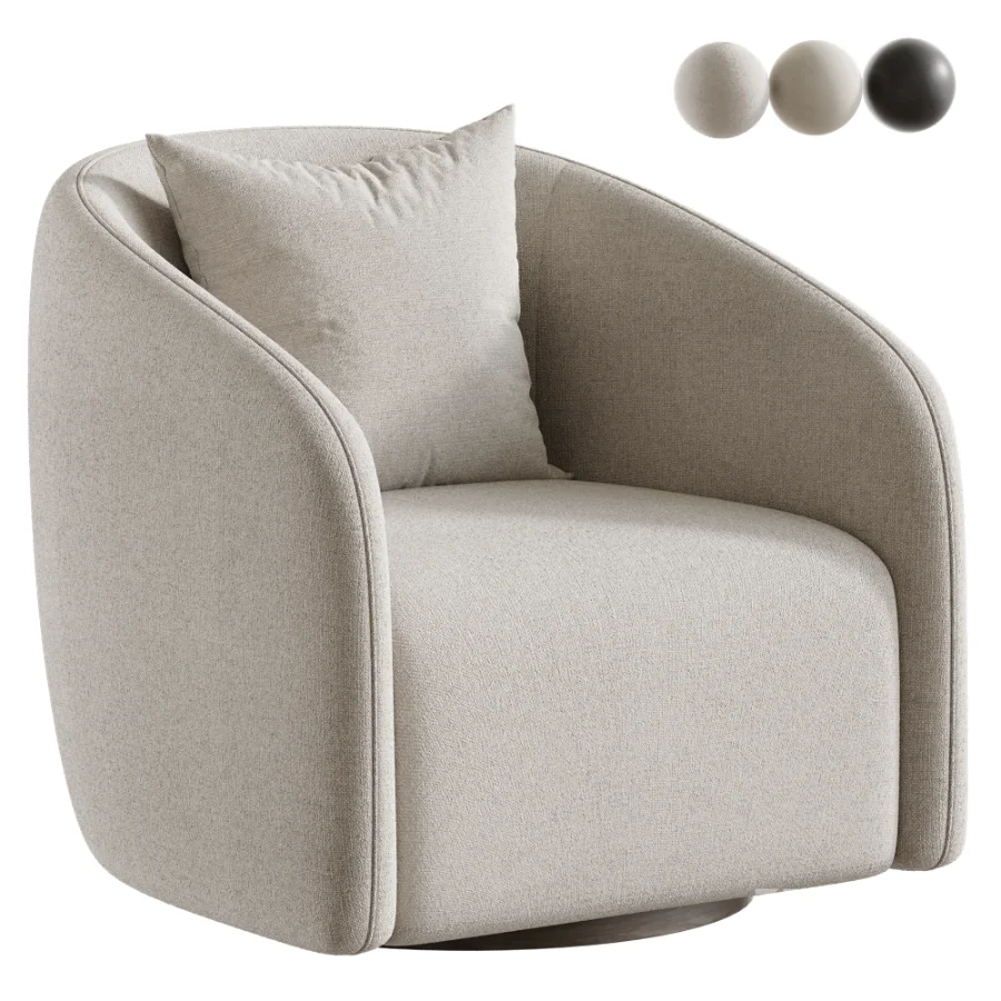 Modway Holland Curved Swivel Armchair Image 1