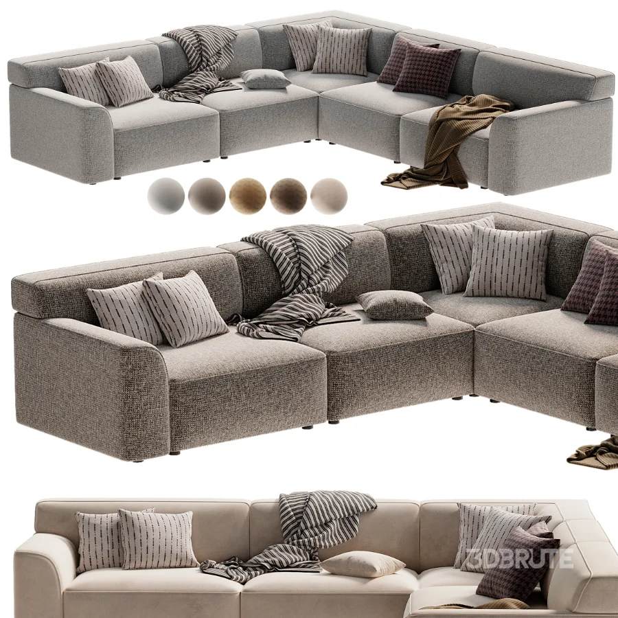 Morell 5 Piece Upholstered Reversible L Sectional Image 6
