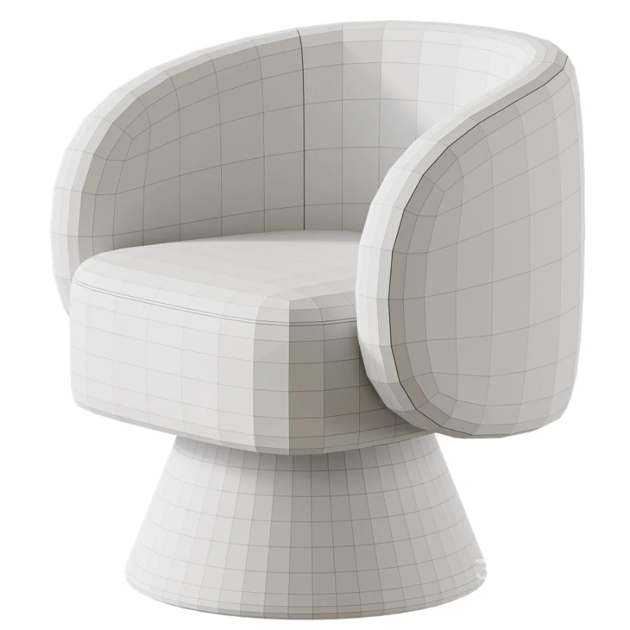 Modern Upholstered Swivel Barrel Chair Image 5