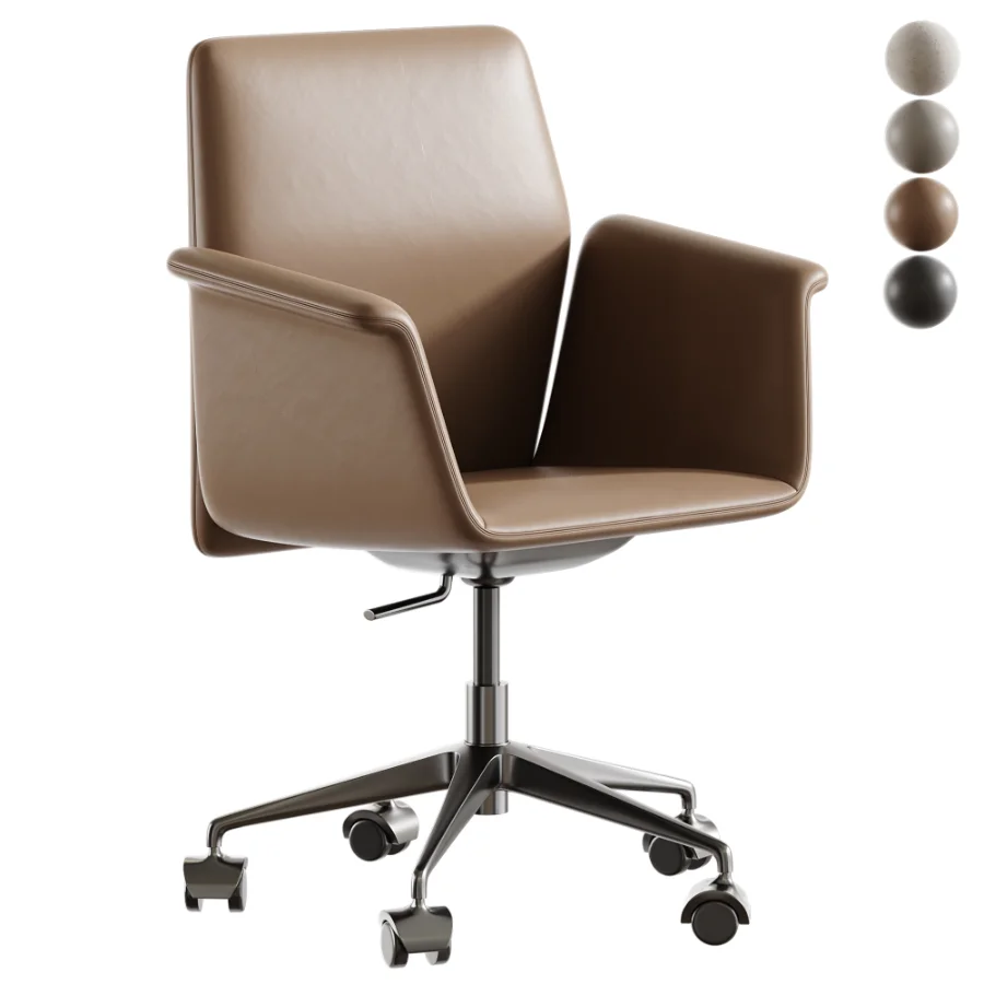 Swivel leather office chair Image 1