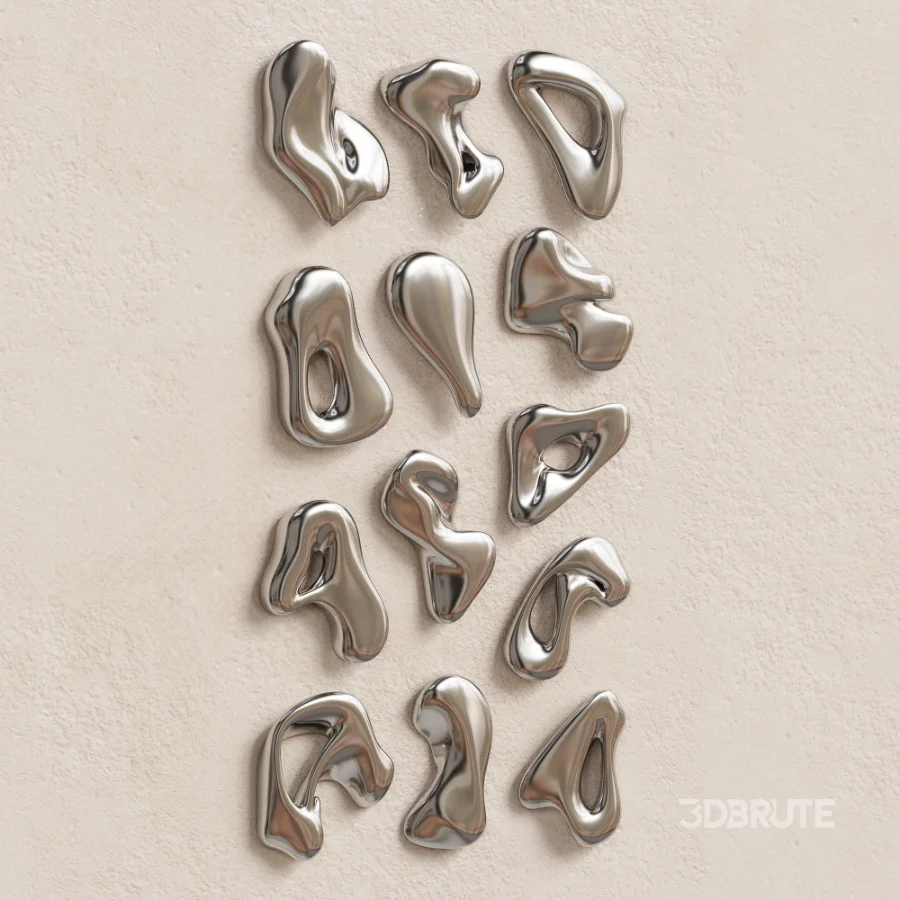 Abstract chrome wall decor 01 Image 4