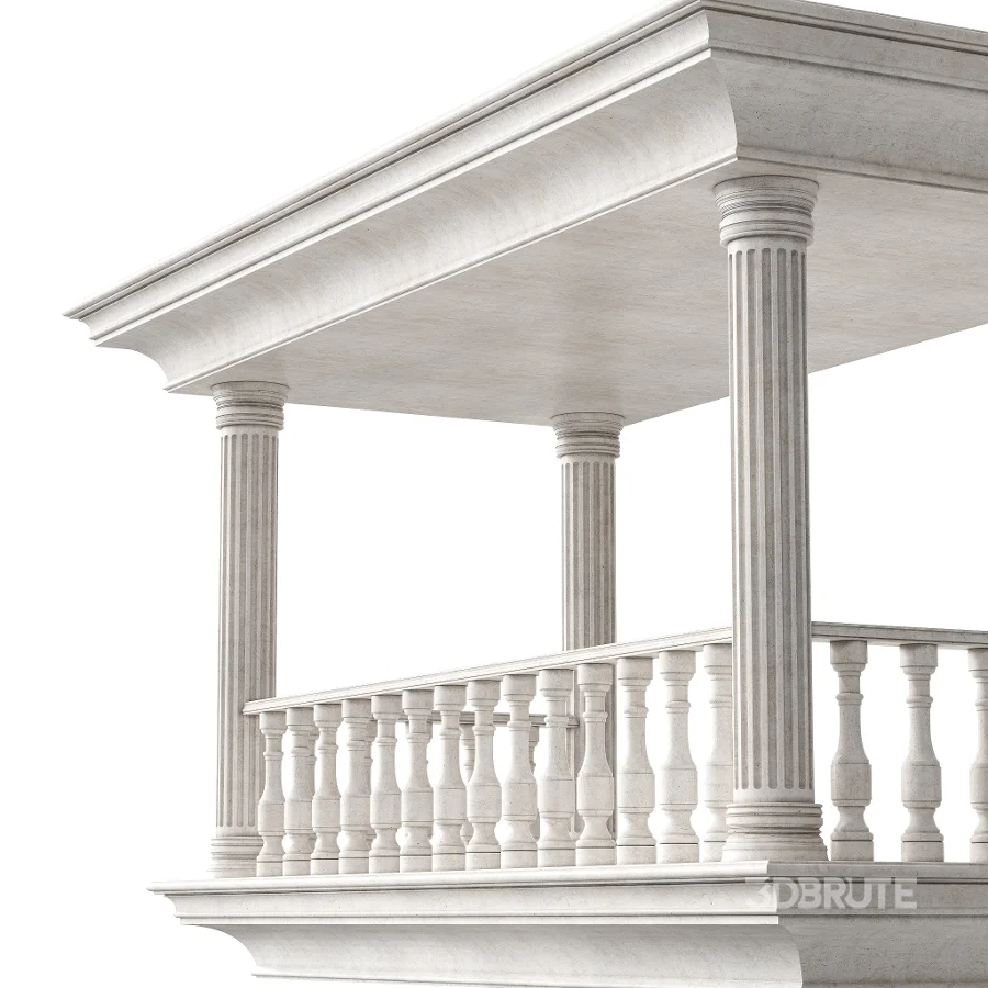 Classical Balcony With Marble Baluster Detailing – Facade Element 2 Image 6