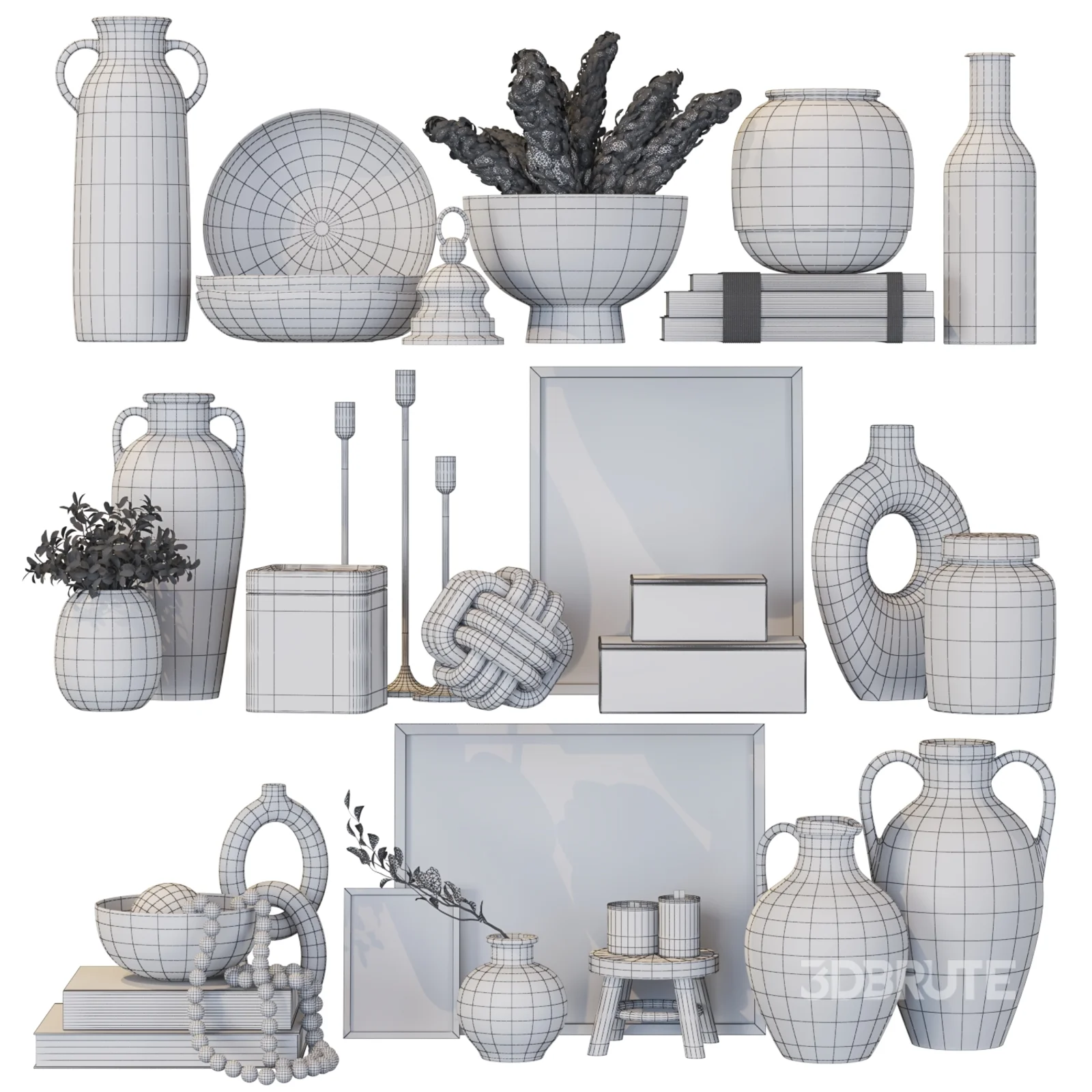 Decorative set AG03 3D model 3dbrute