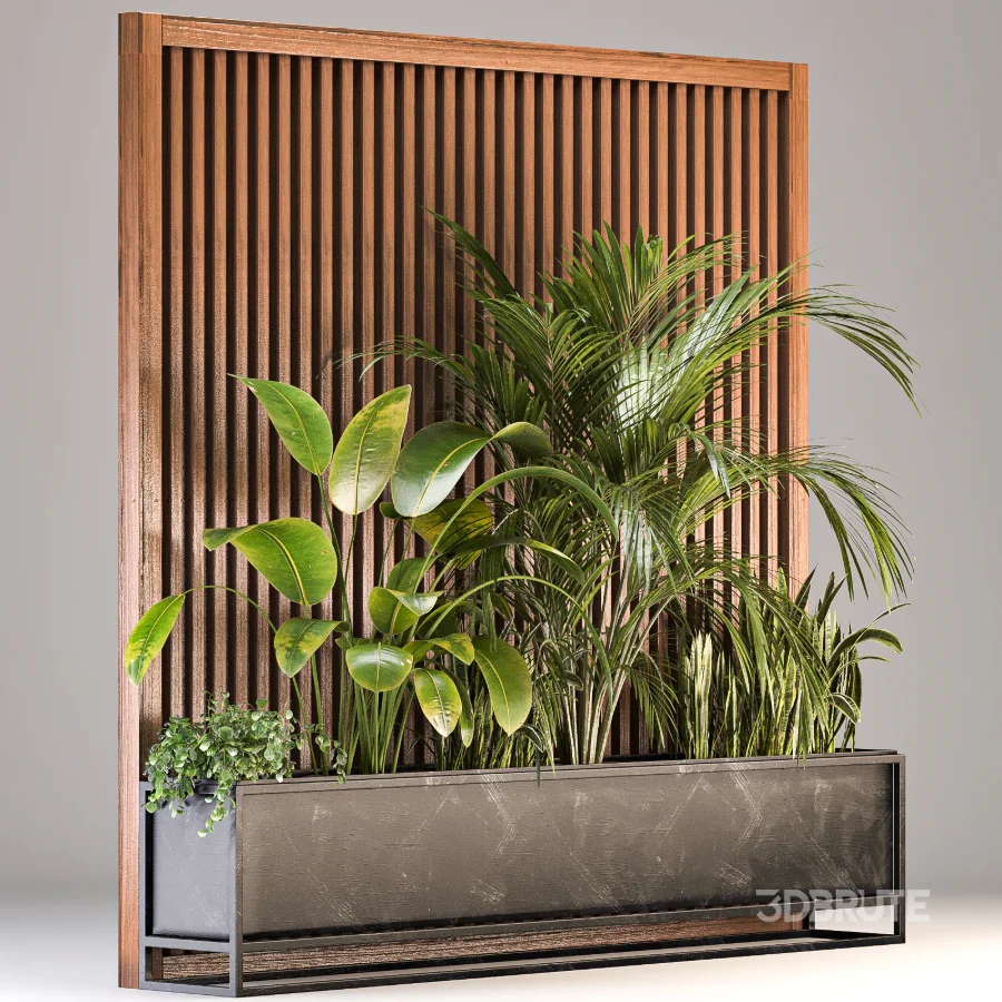 Room Divider Planter 03 – Wooden Panel with Plants Image 4