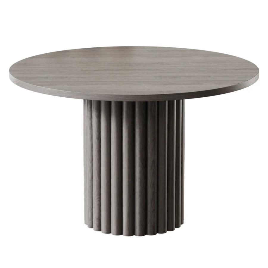 Modern Wooden Round Dining Table Image 4