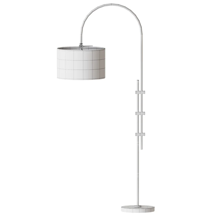 Arc Floor Lamp with Linen Shade Image 4