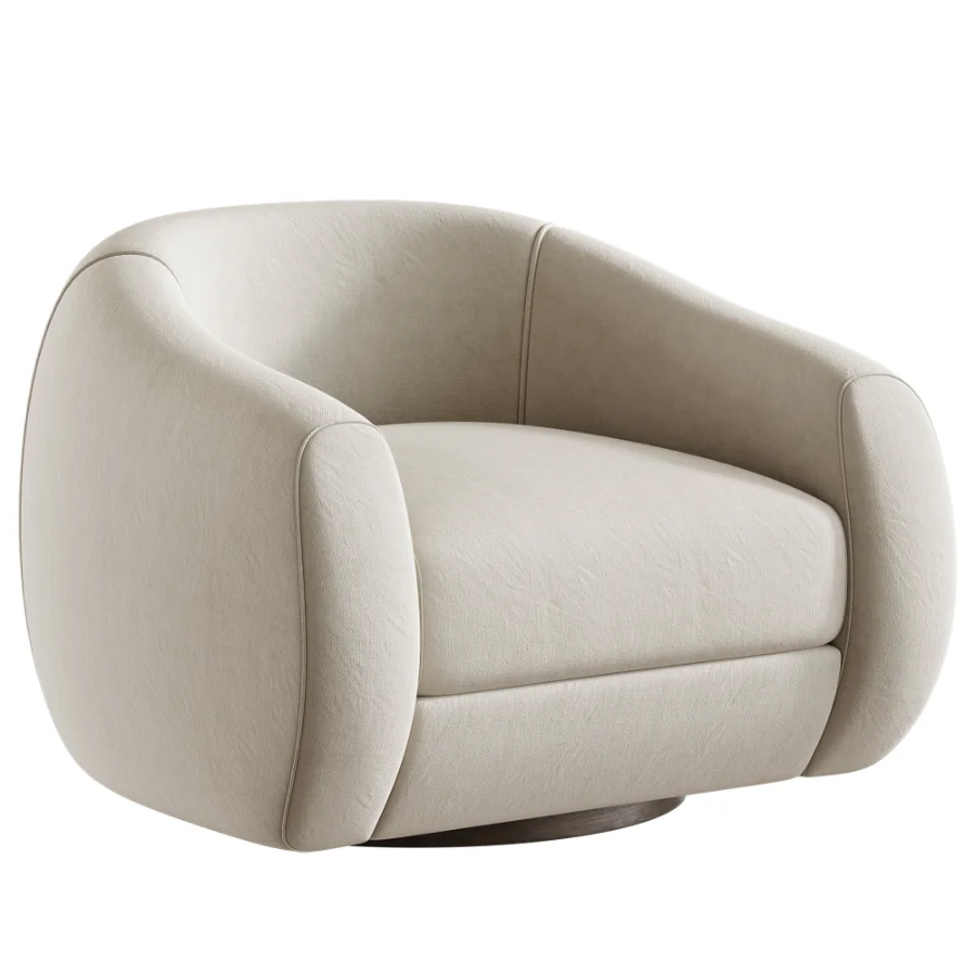 Laszlo Camel Brown Boucle Swivel Chair Image 3