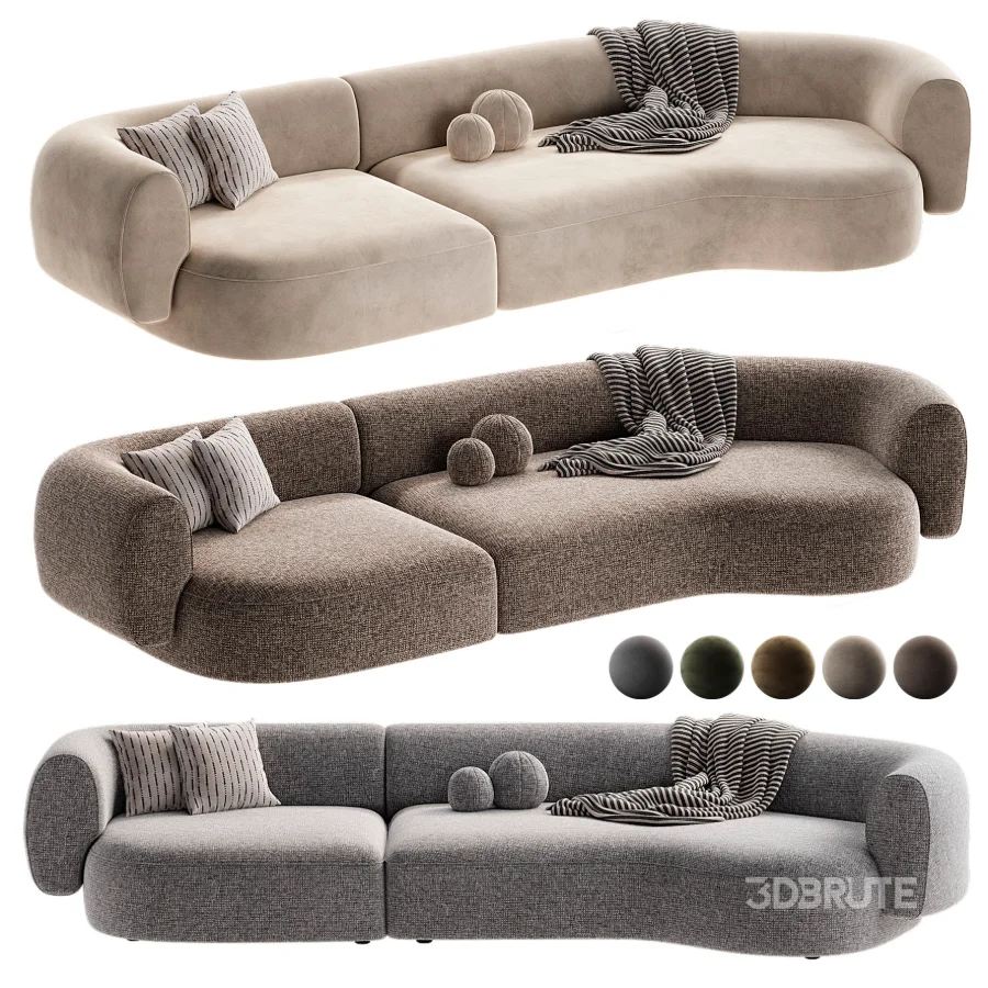 Contemporary Modern Hug Modular Sofa in Famiglia Fabric by Collector Studio Image 2