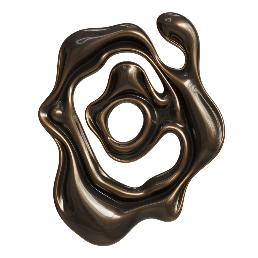 Wall Sculpture Modern Liquid Chrome Metal Image 5