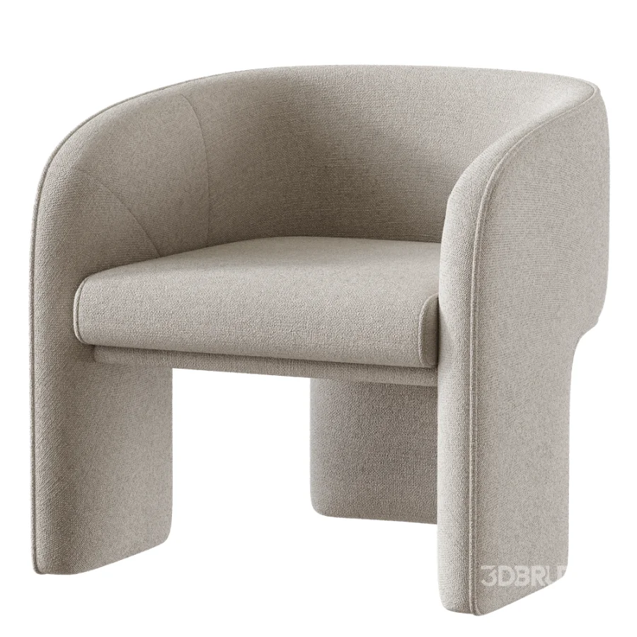 Modern Simple Style Solid Color Barrel Chair Image 2