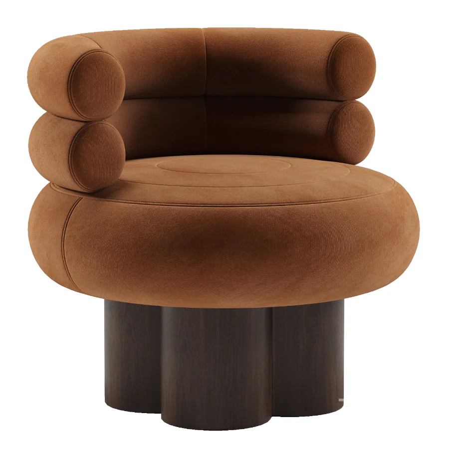 Swivel Boucle Barrel Chair Image 2
