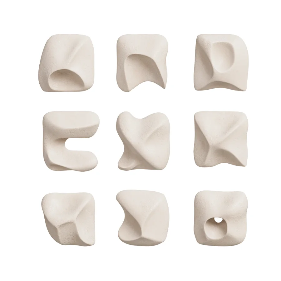 Wall Art Set of Modern Sculptural Clay Elements Image 5