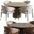 Linda chair And Mayeerty 46 Modern Wooden Round Dining Table - Thumbnail 1