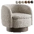 Muir Oxblood Velvet Swivel Chair - Thumbnail 1