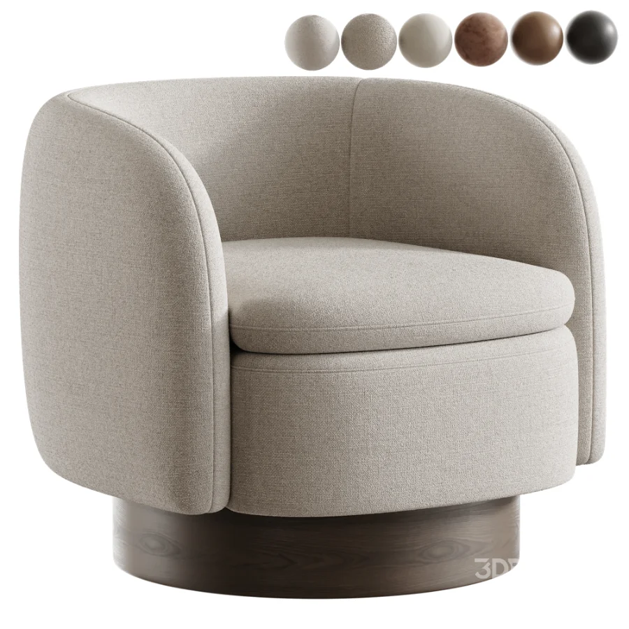 Muir Oxblood Velvet Swivel Chair Image 1