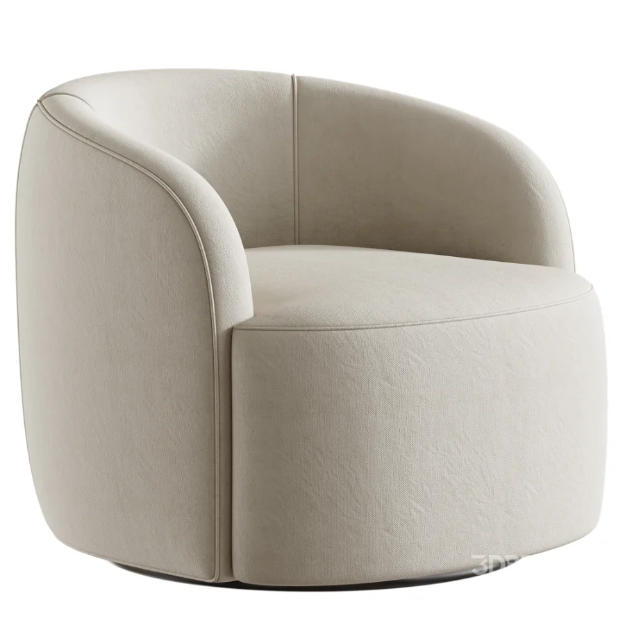 Gwyneth Ivory Boucle Swivel Chair by goop Image 3