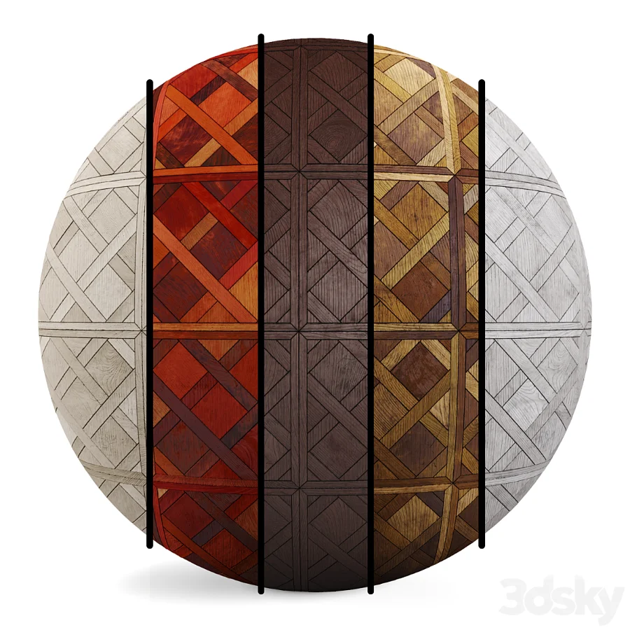 FB22 PBR Parquet floor and wooden mosaic 4K Image 1