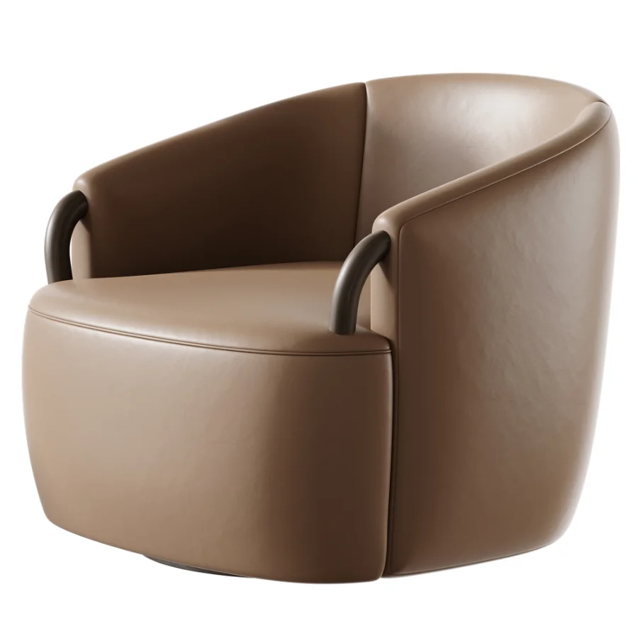 Crate & Barrel Rapallo Swivel Chair Image 3