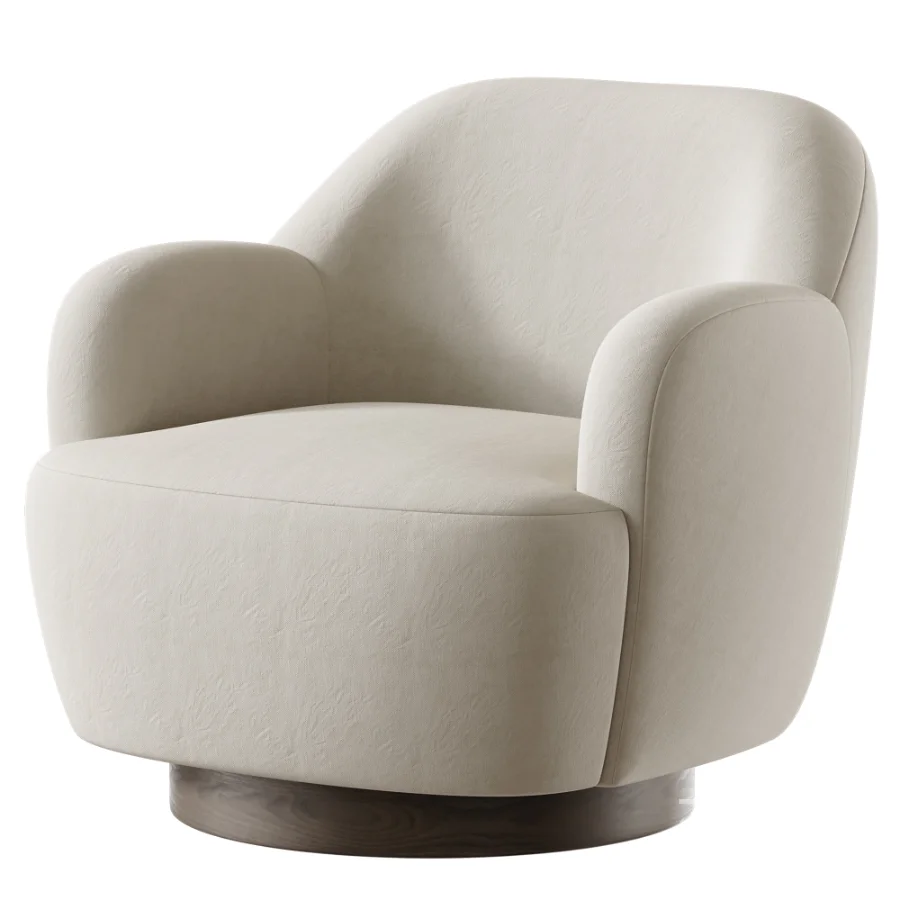 Spring Modern Upholstered Swivel Accent Chair Image 2