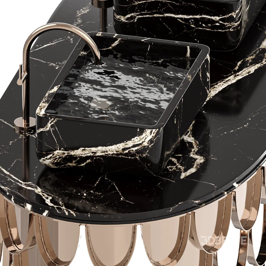Brushed Brass Iron Washbasin Image 5