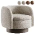 Muir Taupe Velvet Swivel Chair - Thumbnail 1