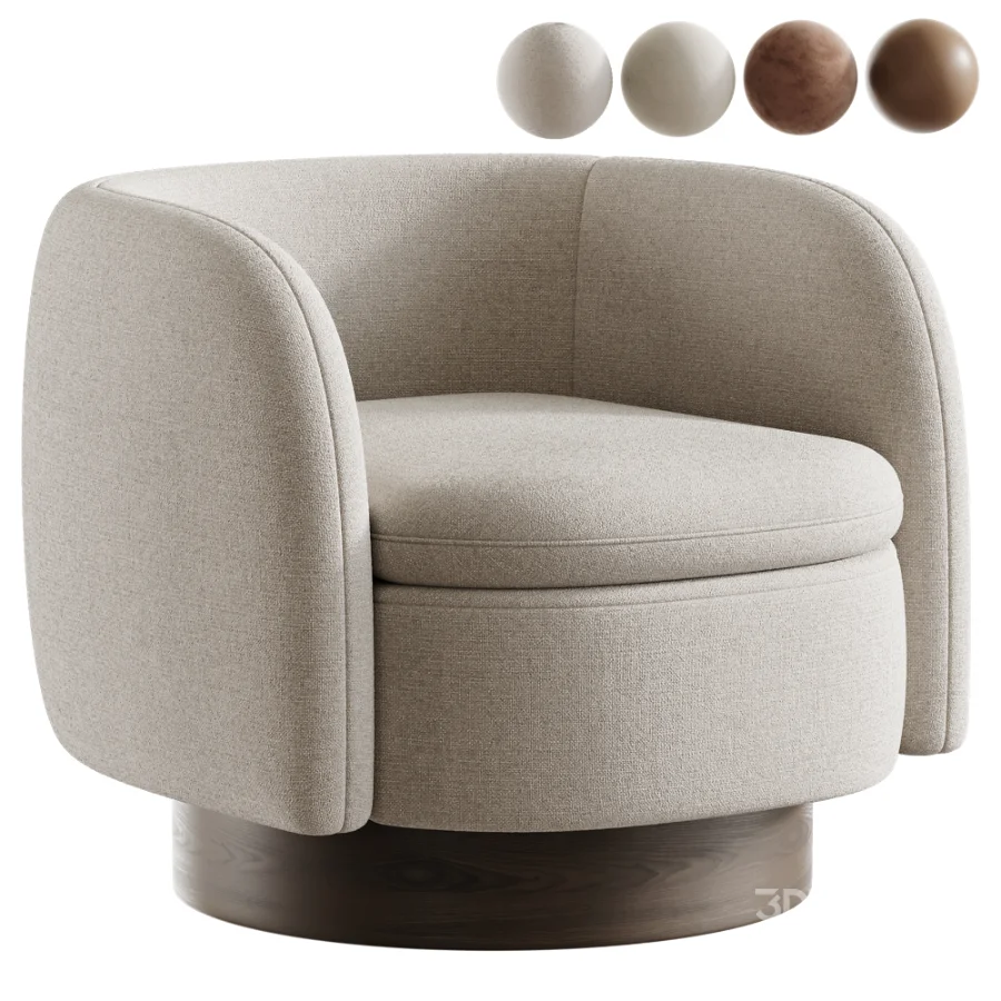 Muir Taupe Velvet Swivel Chair Image 1