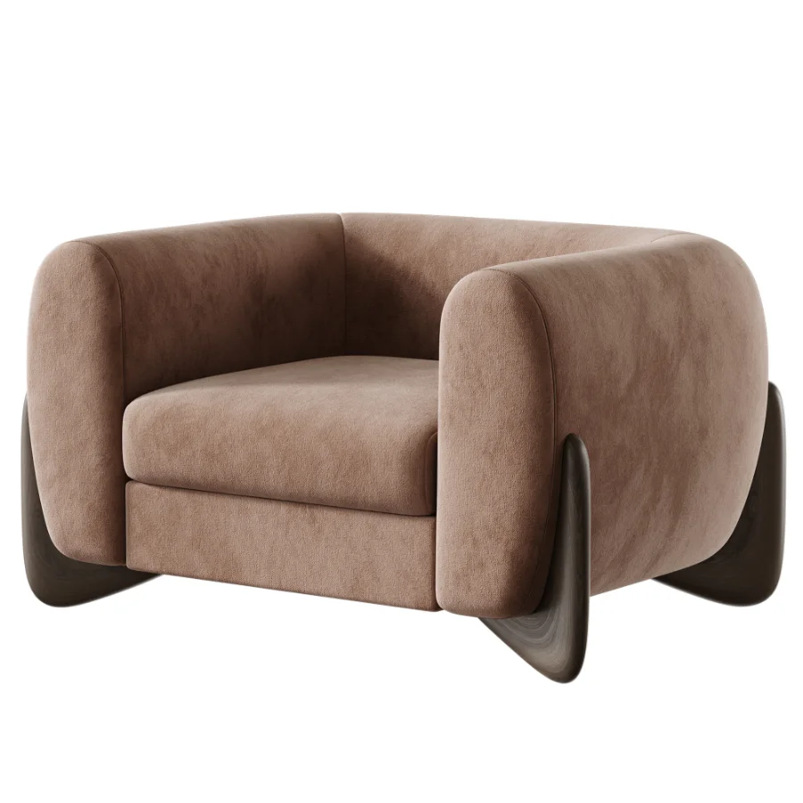 Tina Modern Boucle Upholstered Accent Armchair Image 3
