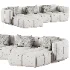 Westwing Teddy Boucle Modular Sofa with Tayla Pouf - Thumbnail 2