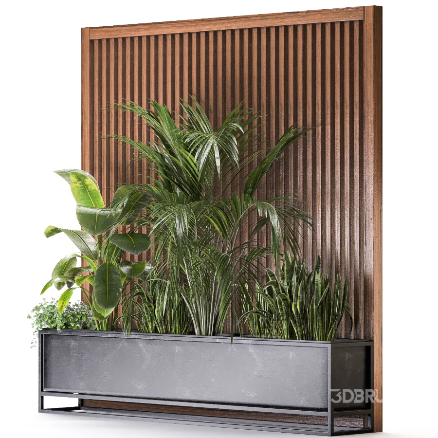 Room Divider Planter 03 – Wooden Panel with Plants Image 3