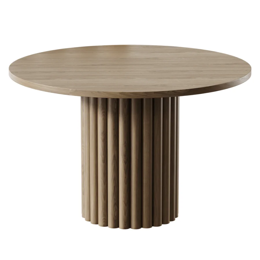 Modern Wooden Round Dining Table Image 2