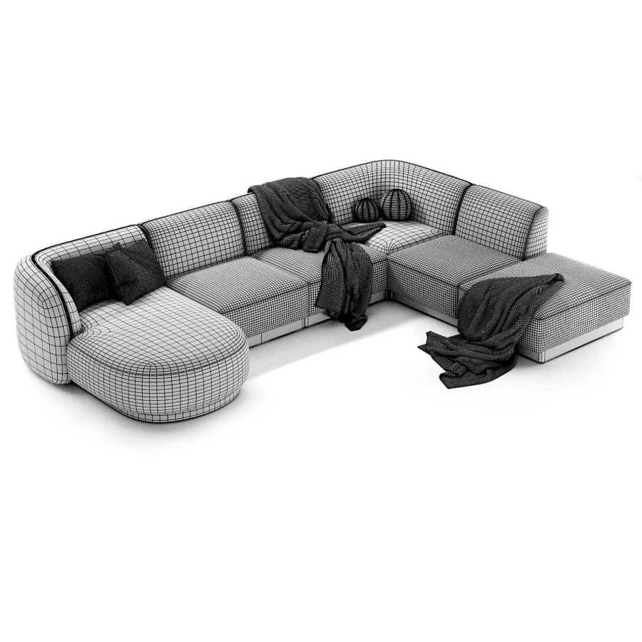 Naduvi Miley Velvet Right Cremekleurig Sofa Image 2