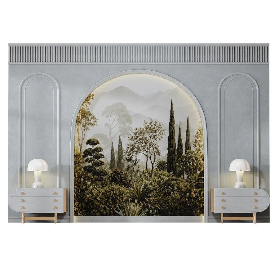 Modern neoclassical style bedroom headboard set 004 Image 4