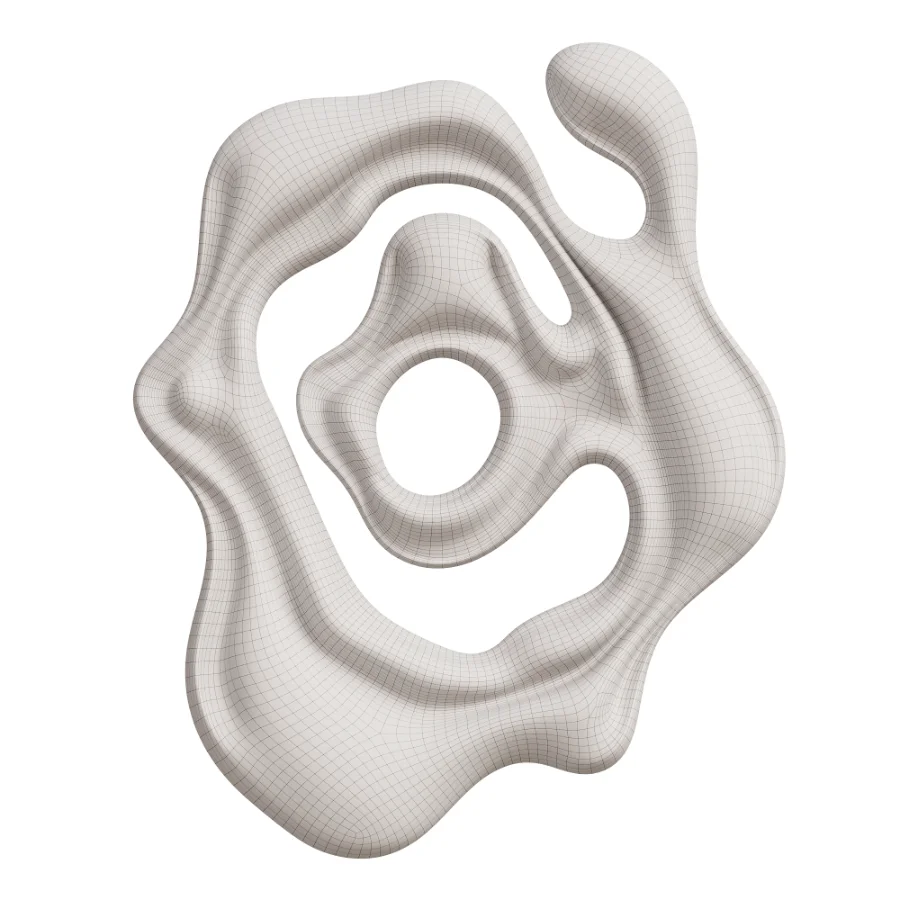 Wall Sculpture Modern Liquid Chrome Metal Image 6