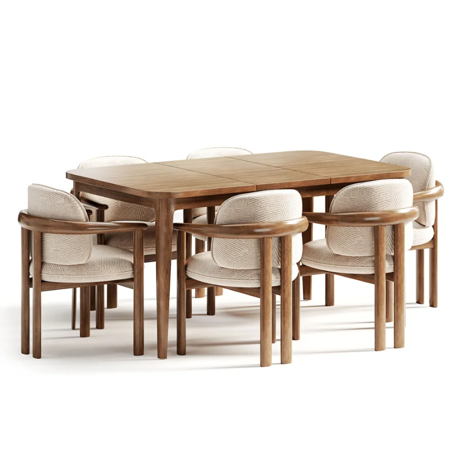 Dining set Teti Chair Extending Dining Table Image 6