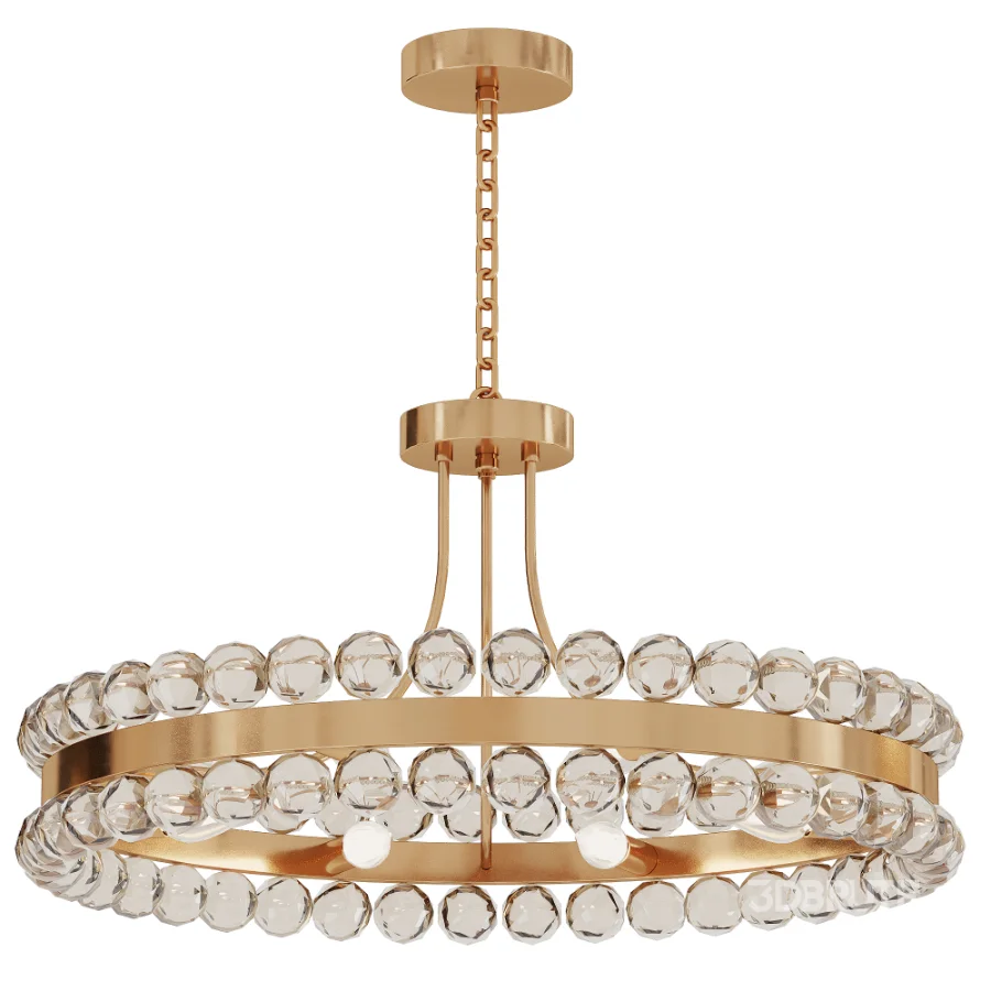 Gold Crystal Metal Chandelier Image 1