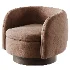Muir Taupe Velvet Swivel Chair - Thumbnail 3