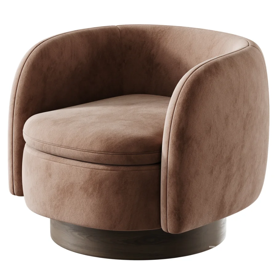 Muir Taupe Velvet Swivel Chair Image 3