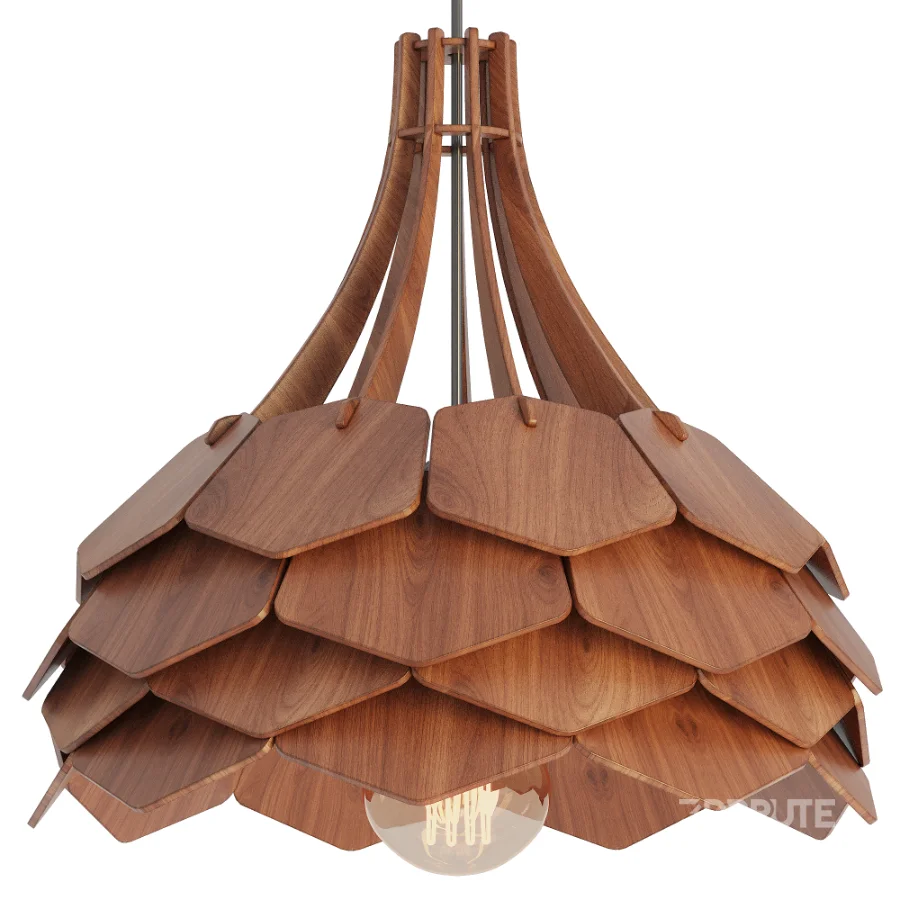 Wooden pendant lamp Dalia Rosewood Image 1
