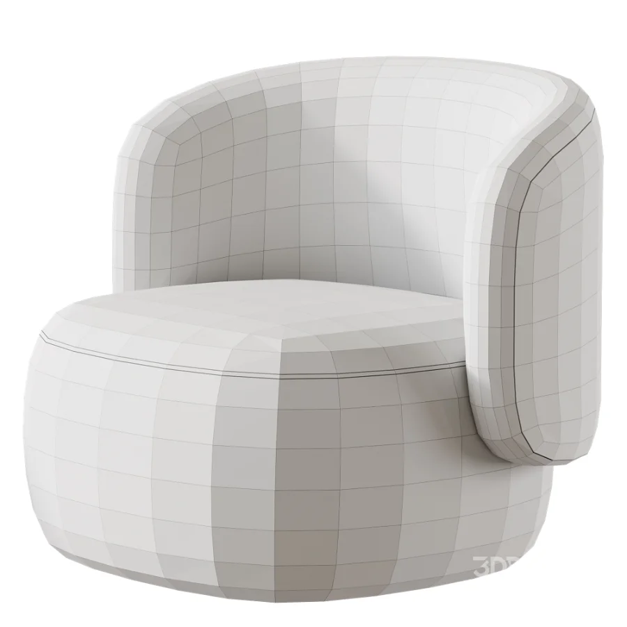Pietra Curved Swivel Armchair Image 4