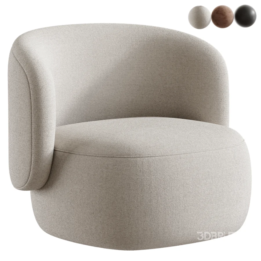 Pietra Curved Swivel Armchair Image 1