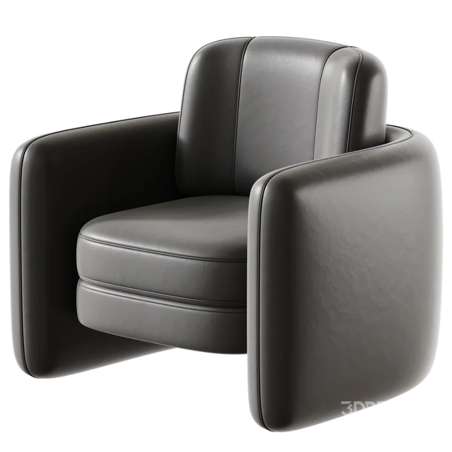 Wide Modern Chenille Upholstered Barrel Accent Chair Image 4